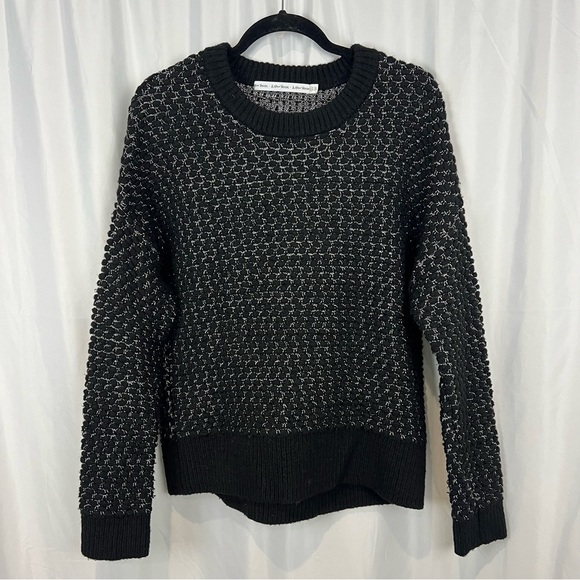 & Other Stories Alpaca Wool silver Metallic fiber detail Black sweater - Picture 1 of 7
